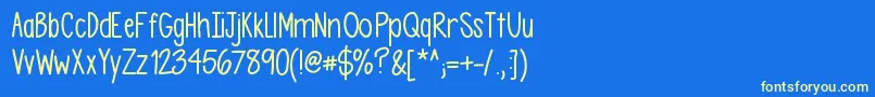 fuente Asdfghjkl – Fuentes Amarillas Sobre Fondo Azul