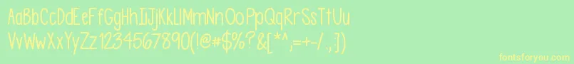 Asdfghjkl Font – Yellow Fonts on Green Background