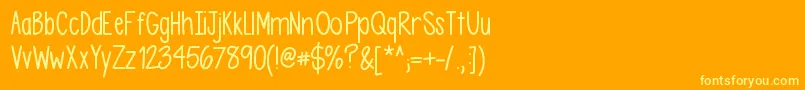 フォントAsdfghjkl – オレンジの背景に黄色の文字