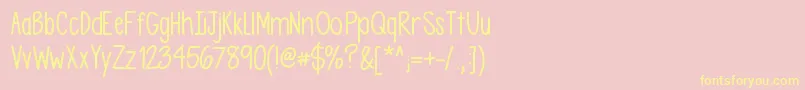 Asdfghjkl Font – Yellow Fonts on Pink Background