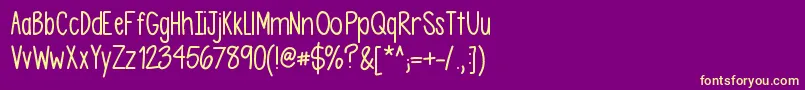 Шрифт Asdfghjkl – жёлтые шрифты на фиолетовом фоне