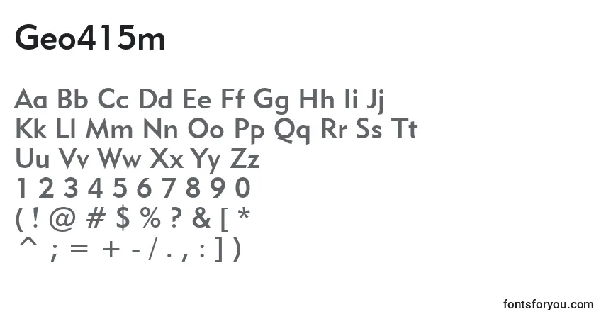 Czcionka Geo415m – alfabet, cyfry, specjalne znaki