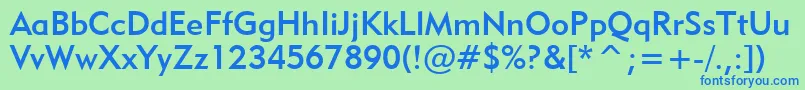 フォントGeo415m – 青い文字は緑の背景です。