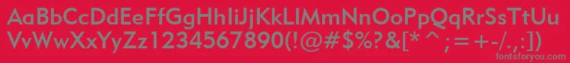 Geo415m-fontti – harmaat kirjasimet punaisella taustalla