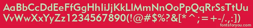 フォントGeo415m – 赤い背景に緑の文字