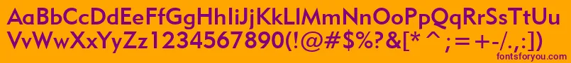 Geo415m Font – Purple Fonts on Orange Background