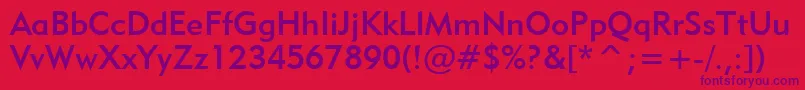 Geo415m Font – Purple Fonts on Red Background