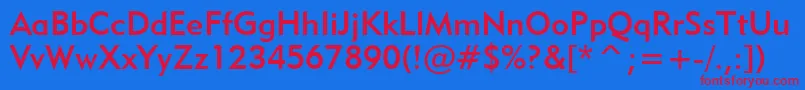 Geo415m Font – Red Fonts on Blue Background