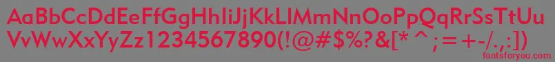 Geo415m Font – Red Fonts on Gray Background