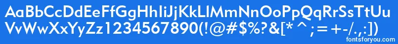Geo415m Font – White Fonts on Blue Background