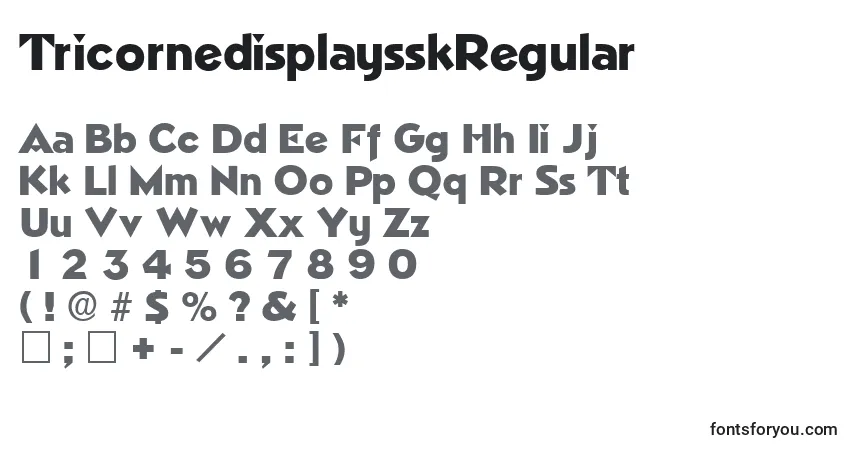 Шрифт TricornedisplaysskRegular – алфавит, цифры, специальные символы