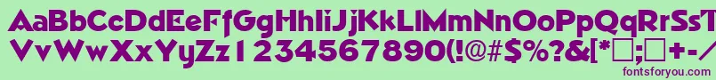 TricornedisplaysskRegular Font – Purple Fonts on Green Background