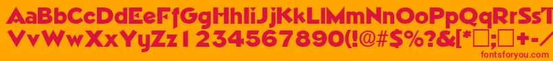 フォントTricornedisplaysskRegular – オレンジの背景に赤い文字