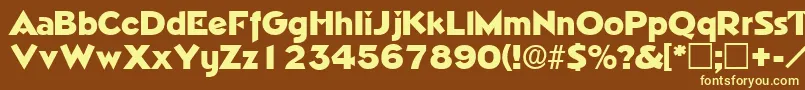 TricornedisplaysskRegular Font – Yellow Fonts on Brown Background