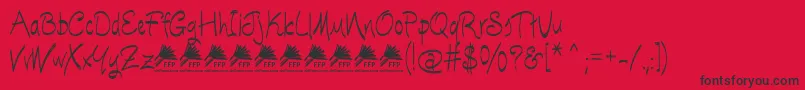 Fonte EscobetaOneFfp – fontes pretas em um fundo vermelho