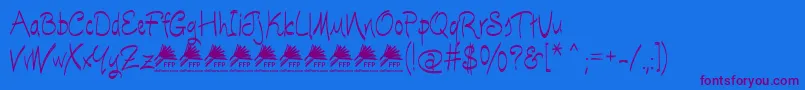 EscobetaOneFfp Font – Purple Fonts on Blue Background