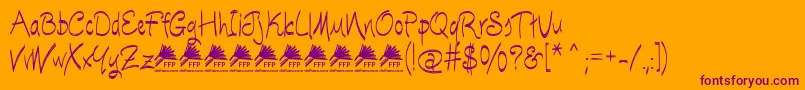EscobetaOneFfp Font – Purple Fonts on Orange Background