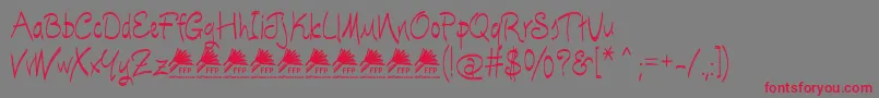 フォントEscobetaOneFfp – 赤い文字の灰色の背景