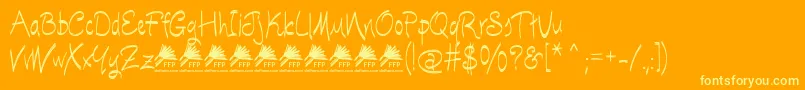 Czcionka EscobetaOneFfp – żółte czcionki na pomarańczowym tle