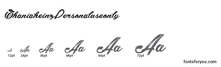 ShaniaheinzPersonaluseonly Font Sizes