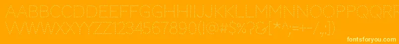 CodystarRegular-fontti – keltaiset fontit oranssilla taustalla