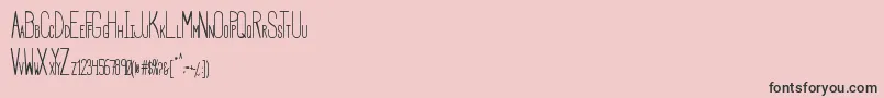 HbmSerenityBook-fontti – mustat fontit vaaleanpunaisella taustalla