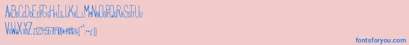 HbmSerenityBook-fontti – siniset fontit vaaleanpunaisella taustalla