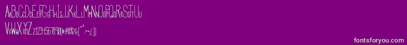 フォントHbmSerenityBook – 紫の背景に緑のフォント