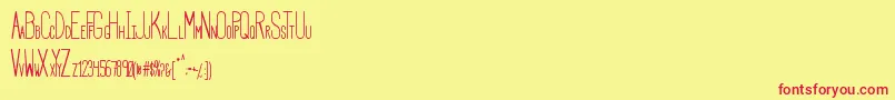 HbmSerenityBook Font – Red Fonts on Yellow Background