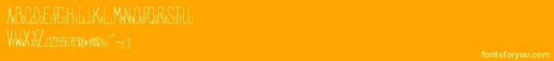 HbmSerenityBook-fontti – keltaiset fontit oranssilla taustalla