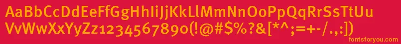 MetaproMedium Font – Orange Fonts on Red Background