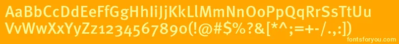 MetaproMedium Font – Yellow Fonts on Orange Background