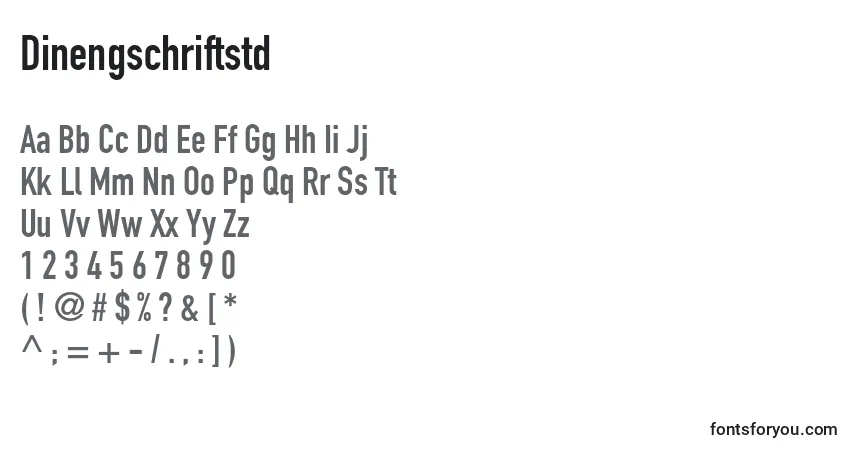 Fuente Dinengschriftstd - alfabeto, números, caracteres especiales