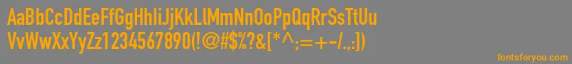 フォントDinengschriftstd – オレンジの文字は灰色の背景にあります。