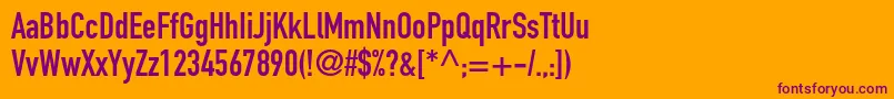フォントDinengschriftstd – オレンジの背景に紫のフォント