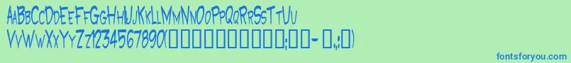 Шрифт GrooteskBold – синие шрифты на зелёном фоне