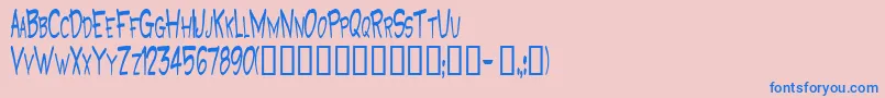 Fonte GrooteskBold – fontes azuis em um fundo rosa
