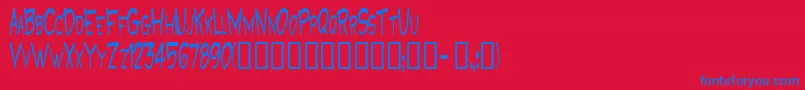 フォントGrooteskBold – 赤い背景に青い文字