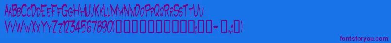 Police GrooteskBold – polices violettes sur fond bleu