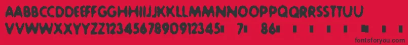SludgeBucket-Schriftart – Schwarze Schriften auf rotem Hintergrund