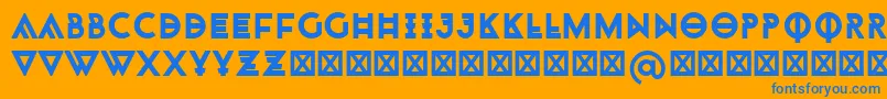 Monohipster Font – Blue Fonts on Orange Background