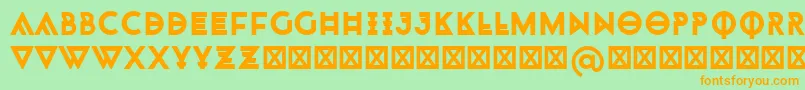 Monohipster-Schriftart – Orangefarbene Schriften auf grünem Hintergrund