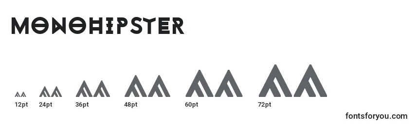 Размеры шрифта Monohipster