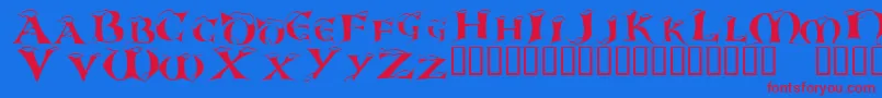 WhiteChristmas Font – Red Fonts on Blue Background