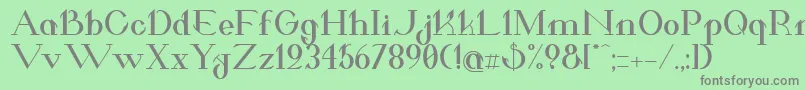 フォントValkyrieBoldExtended – 緑の背景に灰色の文字