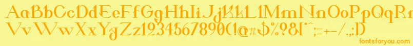 ValkyrieBoldExtended Font – Orange Fonts on Yellow Background