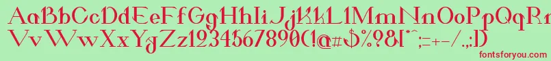 ValkyrieBoldExtended Font – Red Fonts on Green Background