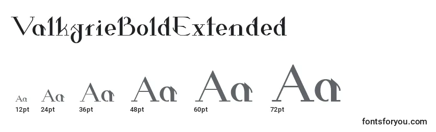 ValkyrieBoldExtended Font Sizes