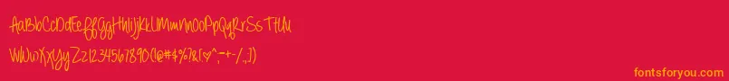 AlwaysForeverBold Font – Orange Fonts on Red Background
