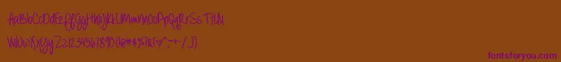 AlwaysForeverBold Font – Purple Fonts on Brown Background